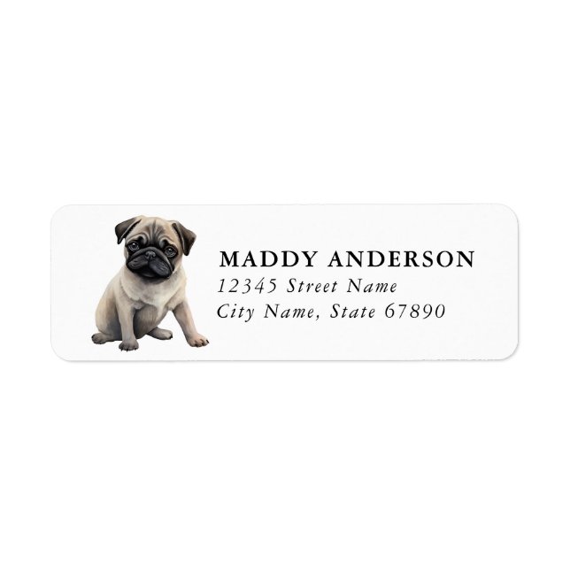 Pug Return Address Labels (Front)