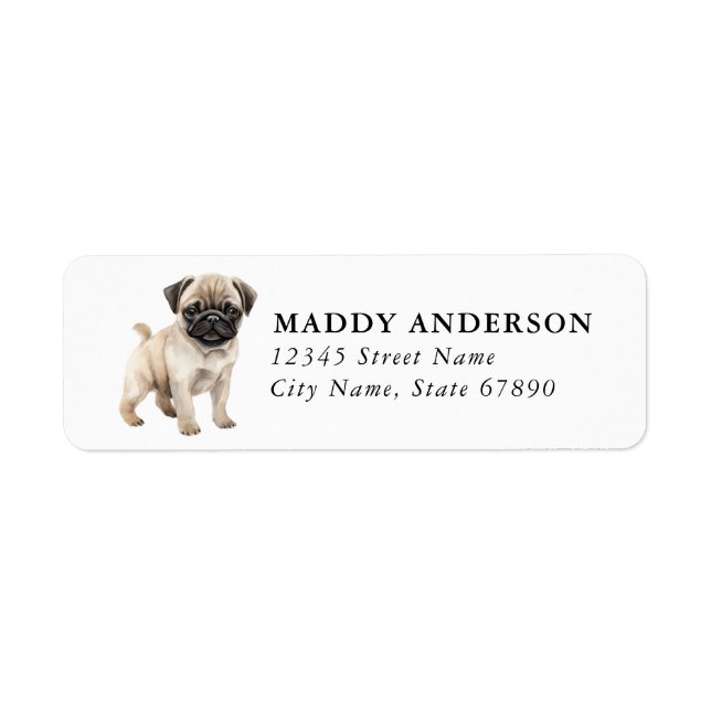 Pug Return Address Labels (Front)