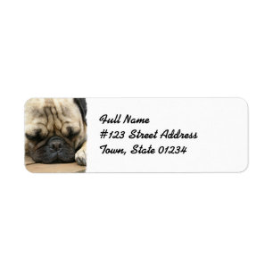 Pug Return Address Mailing Label