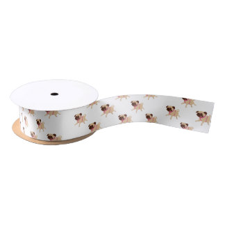 Pug ribbon satin ribbon