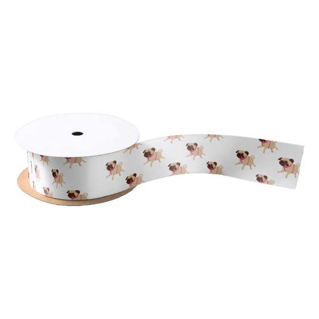 Pug ribbon satin ribbon (Spool)