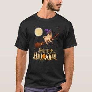 Pug Ride Witch Shotgun Pug Dog Halloween T-Shirt