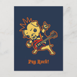 Pug Rock -colour Postcard