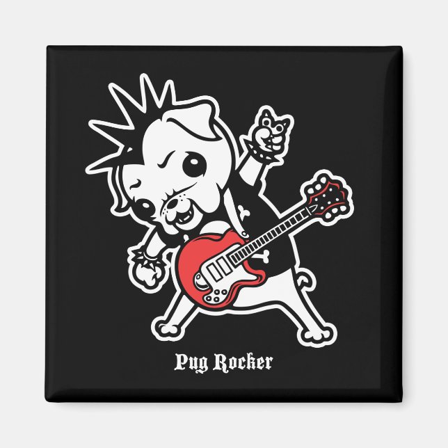 Pug Rocker Magnet (Front)