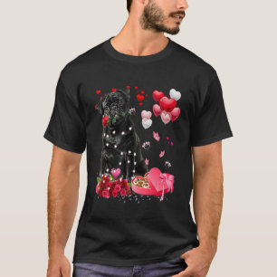 Pug Rose Heart Happy Valentine Day Dog Mum T-Shirt