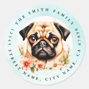 Pug Round Stickers