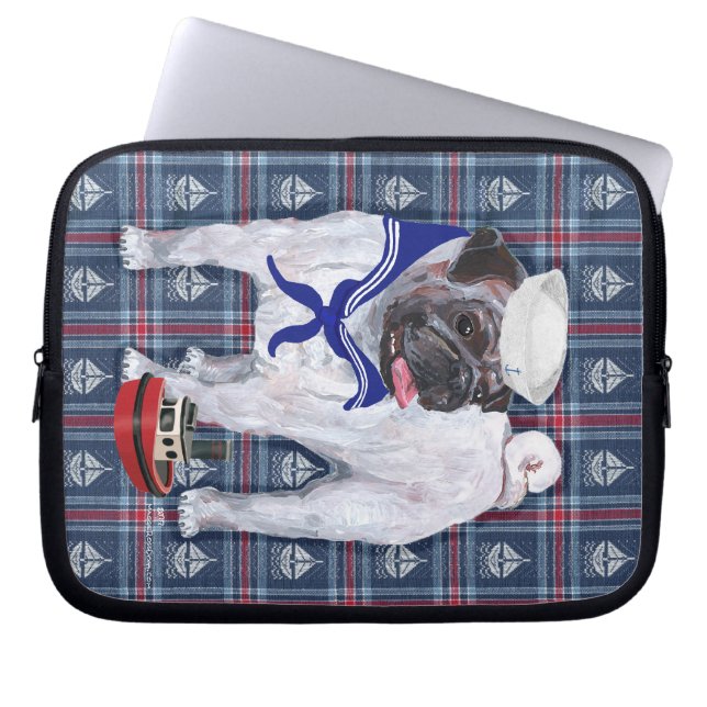 Pug Sailor Laptop Sleeve (Front)