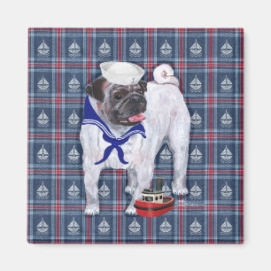 Pug Sailor Magnet