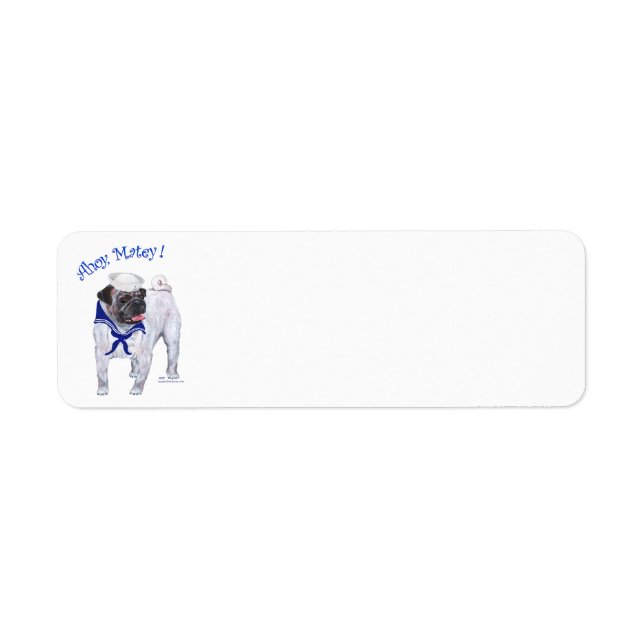 Pug Sailor Return Address Label (Front)