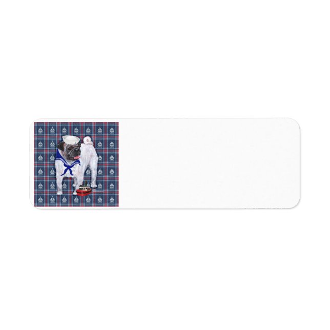 Pug Sailor Return Address Label (Front)