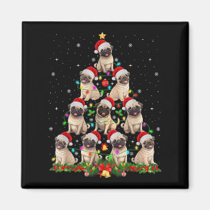 Pug Santa Hat Christmas Tree Lights Xmas Pugmas Do Magnet