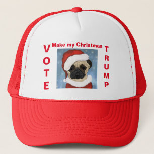 Pug Santa Trucker Hat