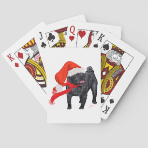 Pug Santa's Helper Playing Cards