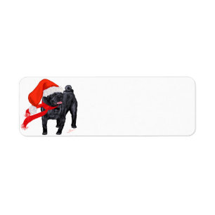Pug Santa's Helper Return Address Label
