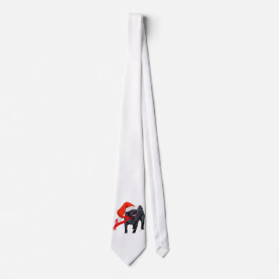 Pug Santa's Helper Tie