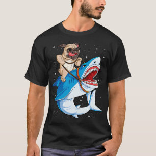 Pug Shark Space Galaxy Jawsome T-Shirt