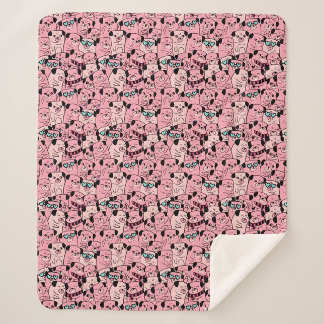 Pug Sherpa Blanket (Front)