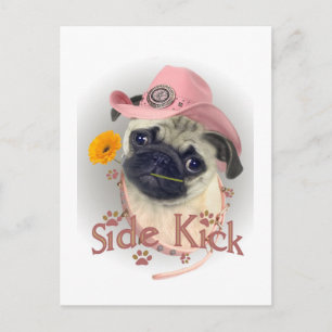 Pug Side Kick Postcard