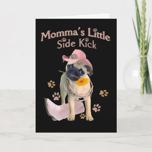 Pug Side Kick Valentine Holiday Card