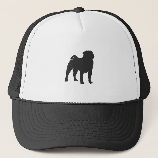 Pug  silhouette  - Choose background colour Trucker Hat (Front)
