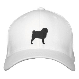 Pug Silhouette Embroidered Hat