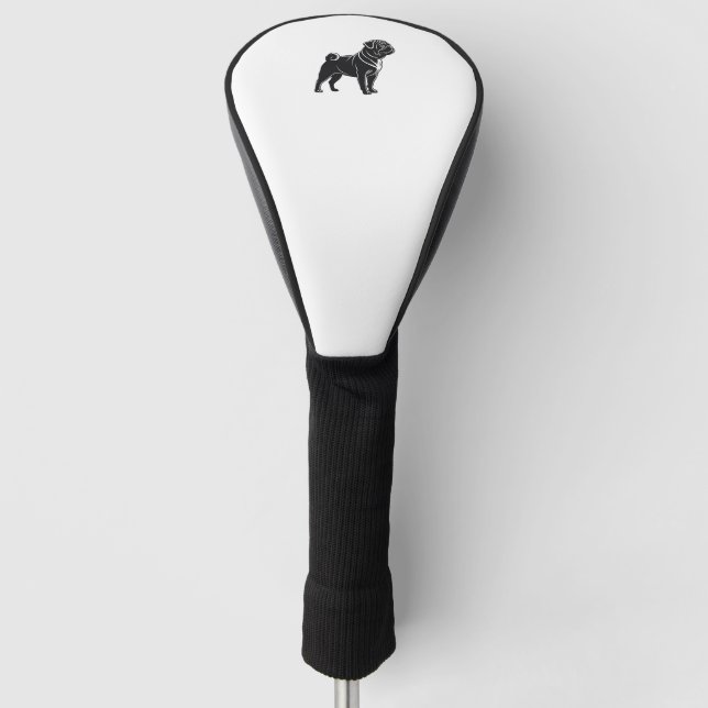 Pug Silhouette Golf Head Cover (Front)