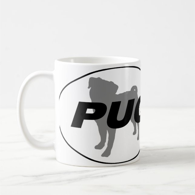 Pug Silhouette Mug (Left)