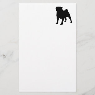 pug silhouette stationery