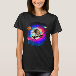 Pug Skateboarding in Outer Space Retro Vintage Ska T-Shirt