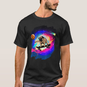 Pug Skateboarding in Outer Space Retro Vintage Ska T-Shirt