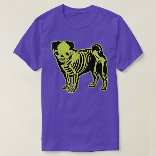 Pug Skeleton Halloween  T-Shirt (Design Front)