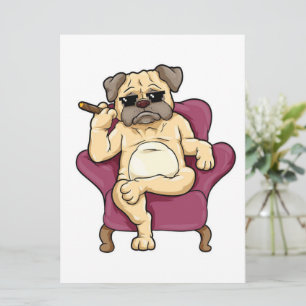 Pug Smoking Cigar Really Cool Pug Dog