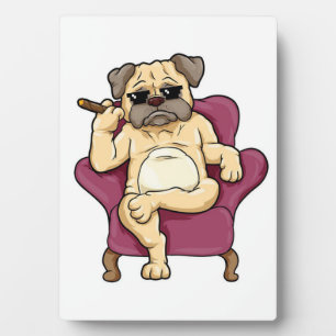 Pug Smoking Cigar Really Cool Pug Dog Plaque