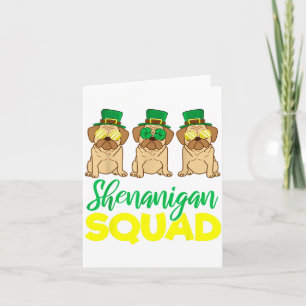 Pug Squad Funny Lucky St Patricks Day 2020 Team Gr Card