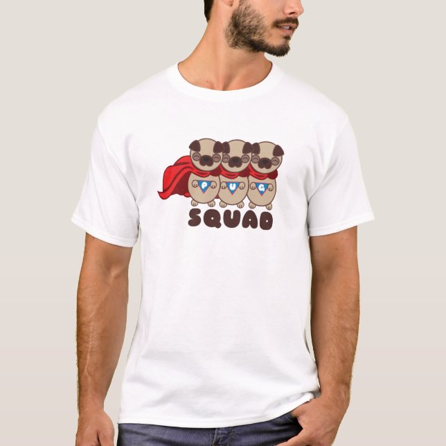 Pug Squad Pugs To The Rescue Men's Tee (Front)