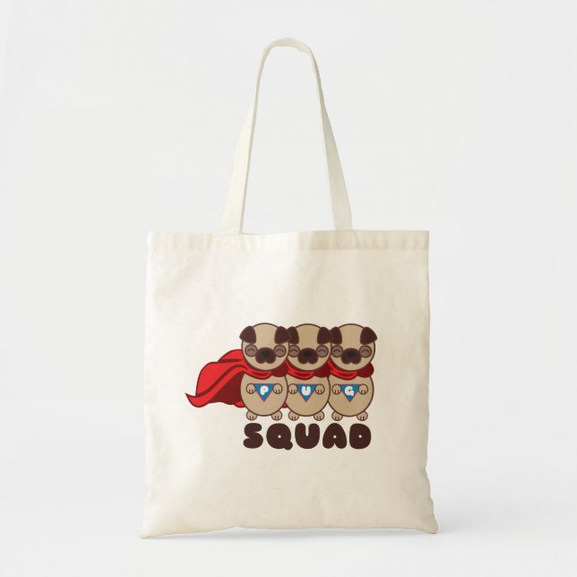 Pug Squad Pugs To The Rescue Tote Bag (Front)