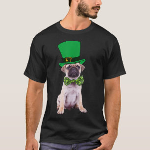 Pug St Patrick's Day Dog Costume Green Leprechaun  T-Shirt