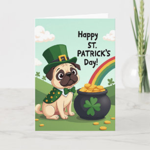 Pug St Patricks Day Fun Card