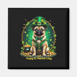 Pug St Patricks Day Irish Pug Dog Leprechaun Hat S Magnet
