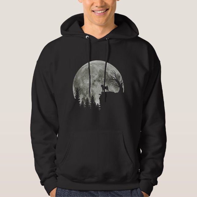 Pug Standing On Mountain Moonlight Halloween Hoodie (Front)