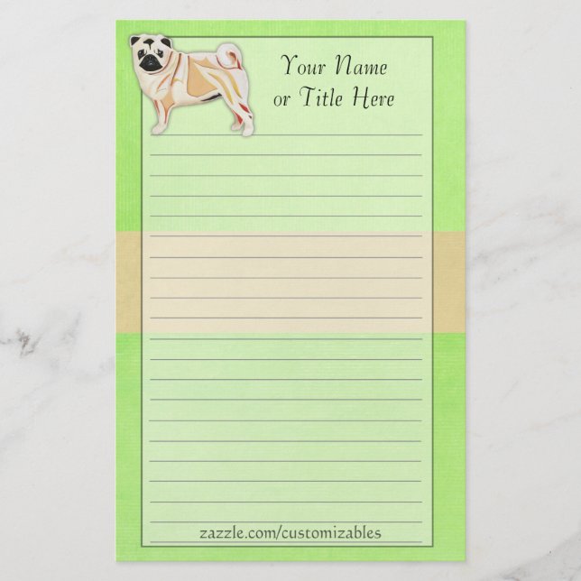 Pug Stationery (Front)