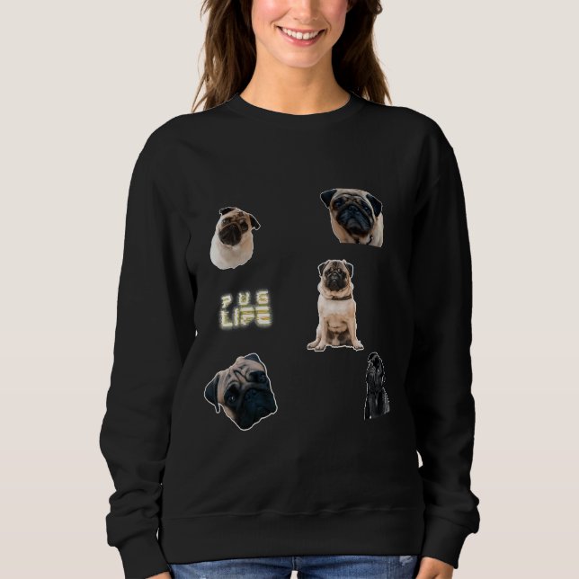Pug Stickers Classic T-Shirt 655 Sweatshirt (Front)