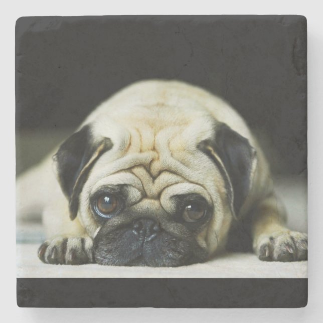 Pug Stone Coaster (Front)