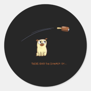 Pug Summer Classic Round Sticker