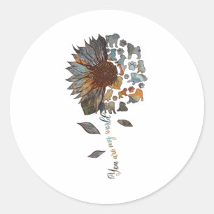 Pug Sunflower You Are My World Gift Dog Owners Pug Classic Round Sticker
