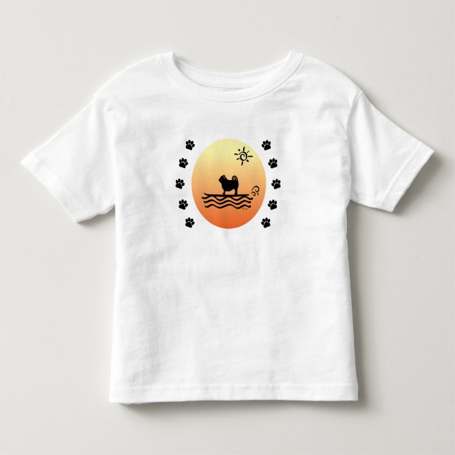 Pug Surf Toddler T-shirt (Front)