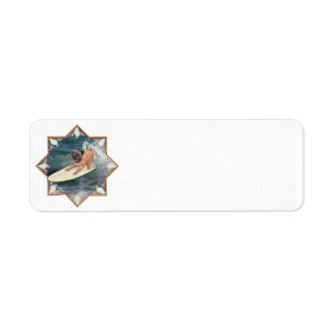 Pug Surfer Dude Return Address Label