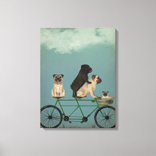 Pug Tandem Canvas Print