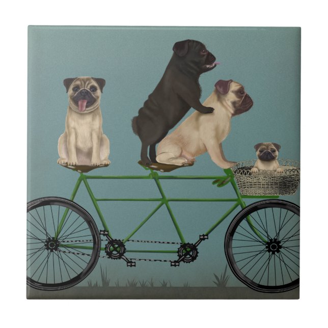 Pug Tandem Ceramic Tile (Front)
