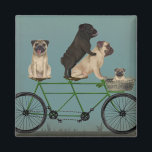 Pug Tandem Magnet<br><div class="desc">Pug Tandem by Fabfunky. Features pugs riding a bicycle in a whimsical,  steampunk style. | 192044D</div>